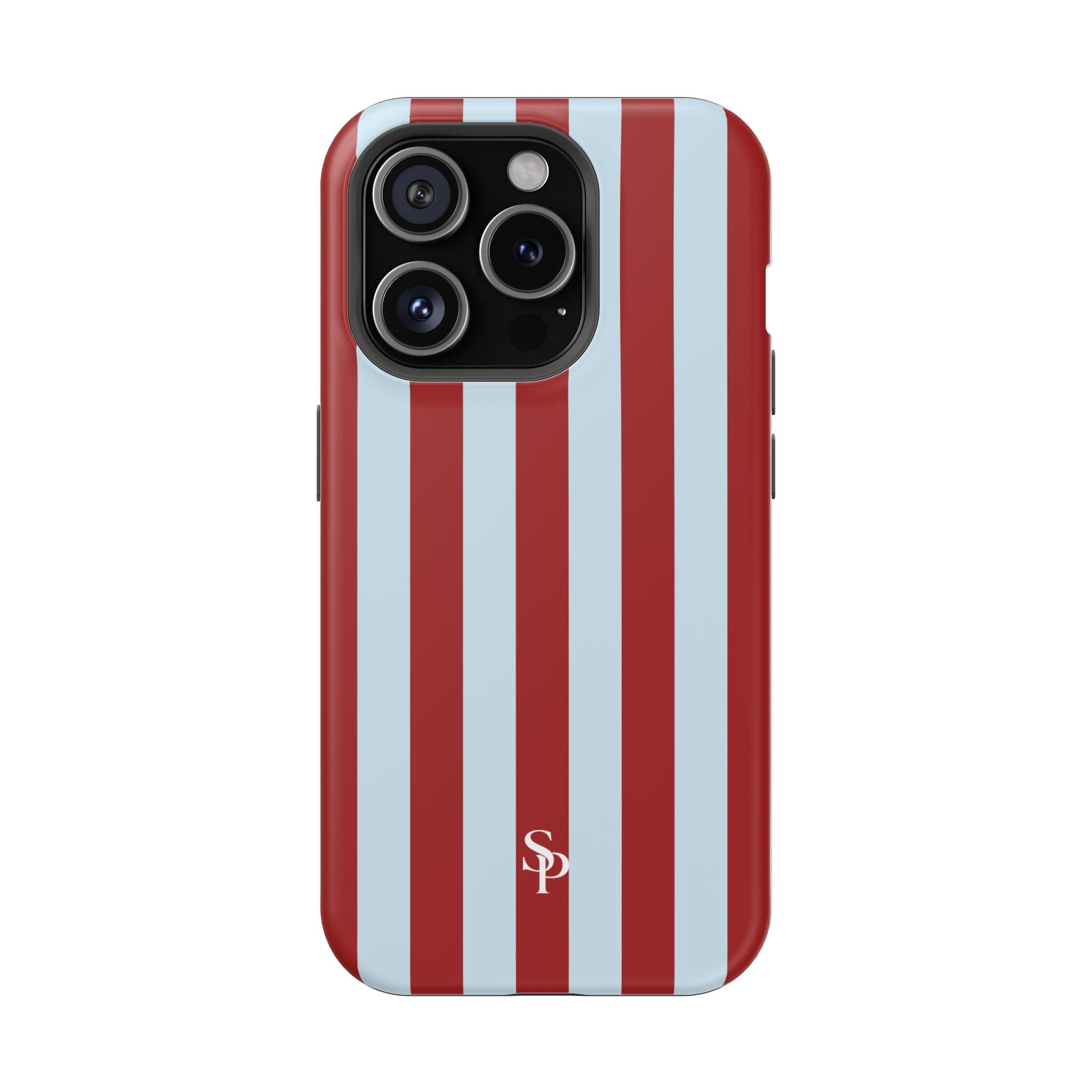 Red & Light Blue Vertical Stripe Magnetic Impact-Resistant Phone Case