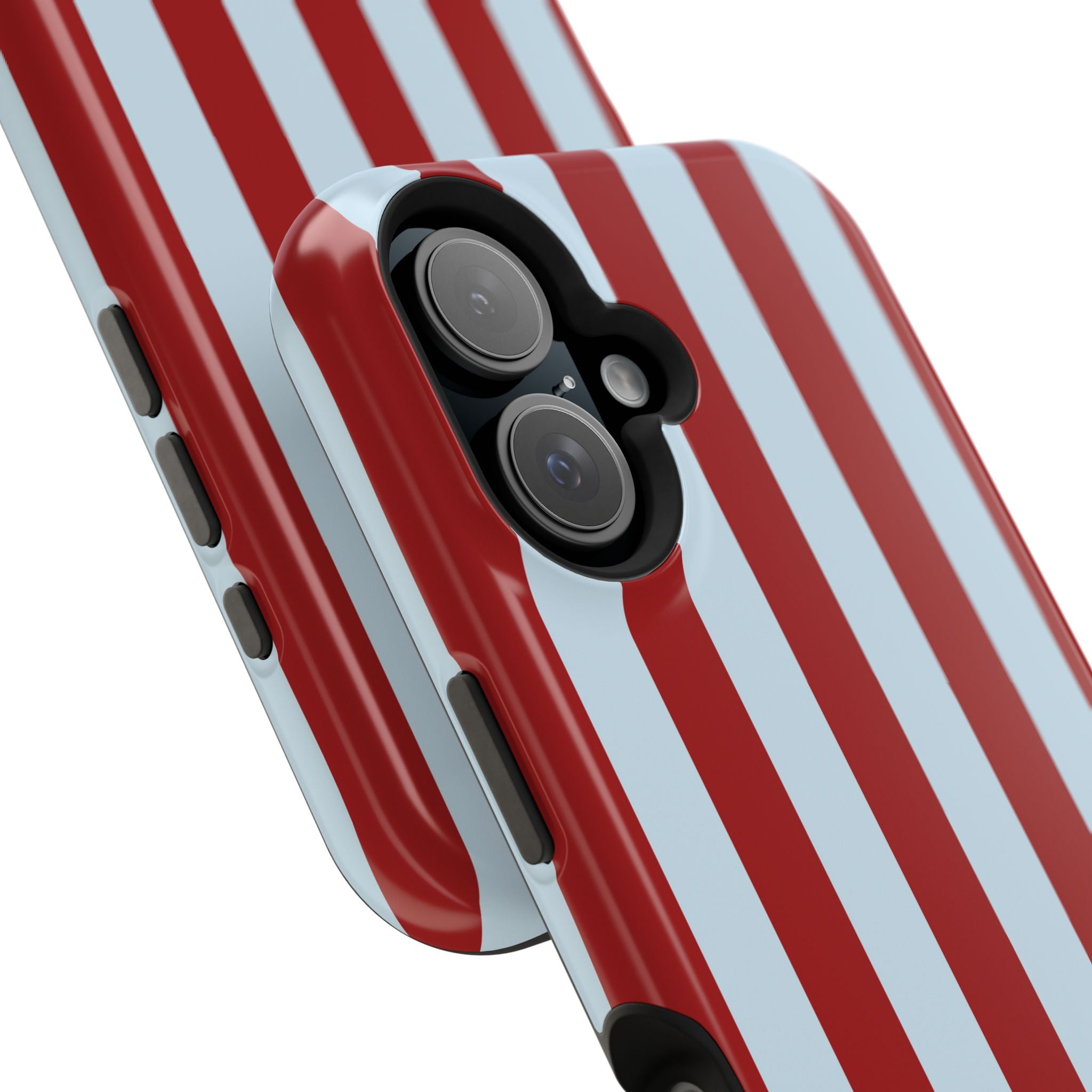 Red & Light Blue Vertical Stripe Magnetic Impact-Resistant Phone Case