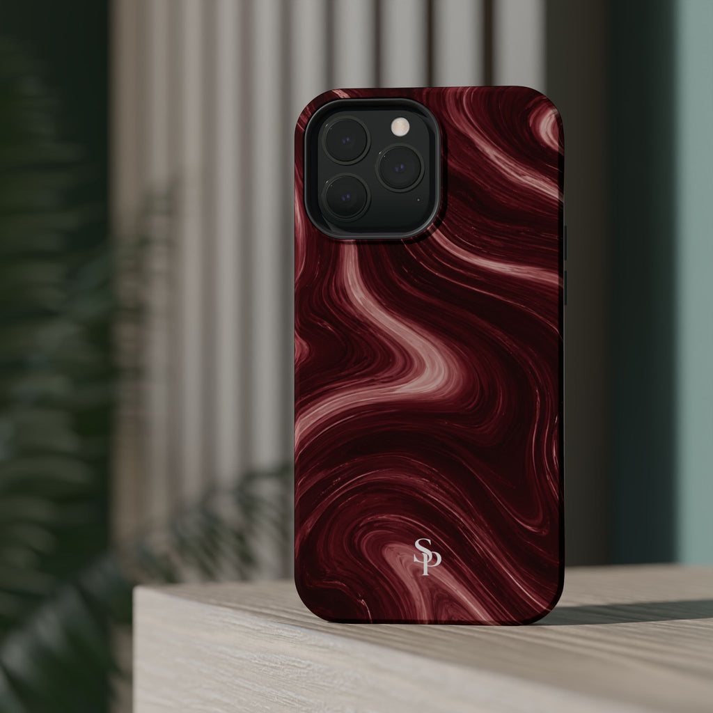 Burgundy Marble Magnetic Phone Case