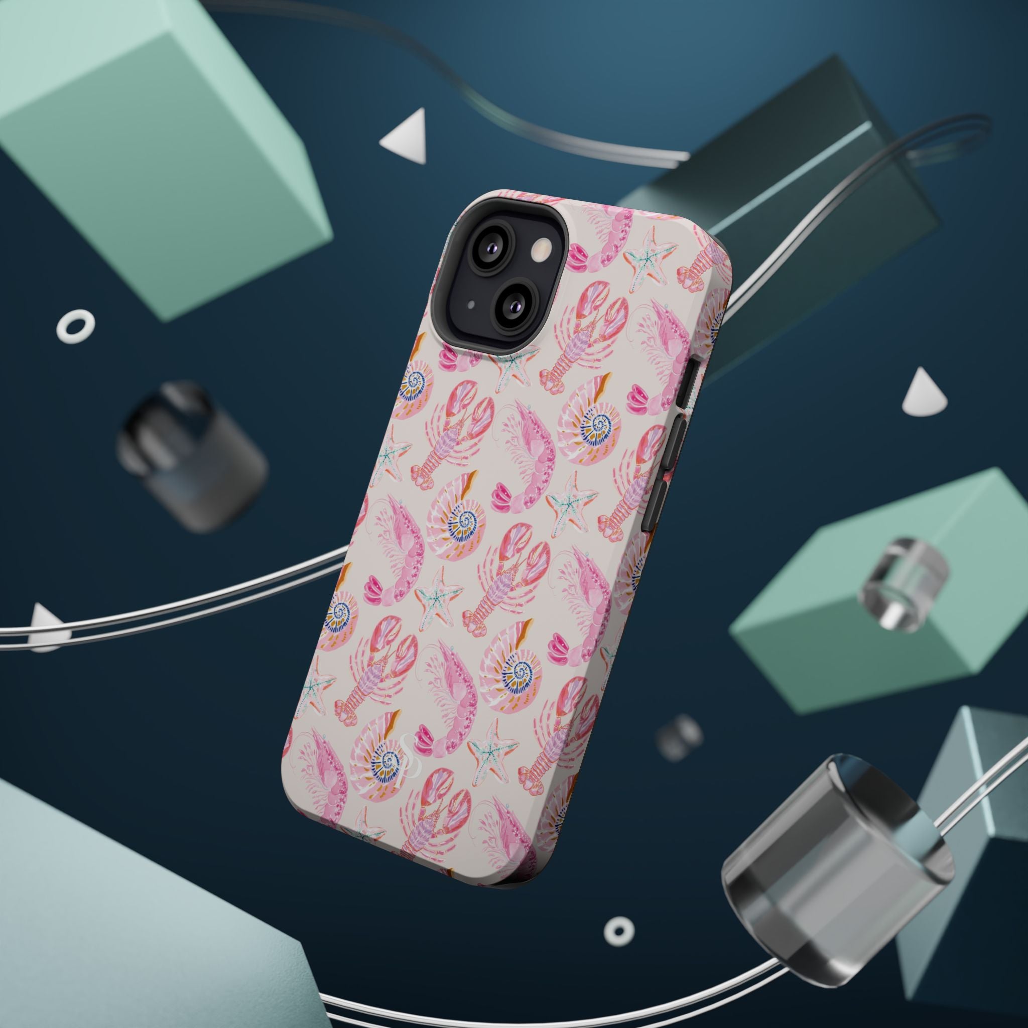 Pink Coastal Shell & Lobster Magnetic Impact-Resistant Phone Case