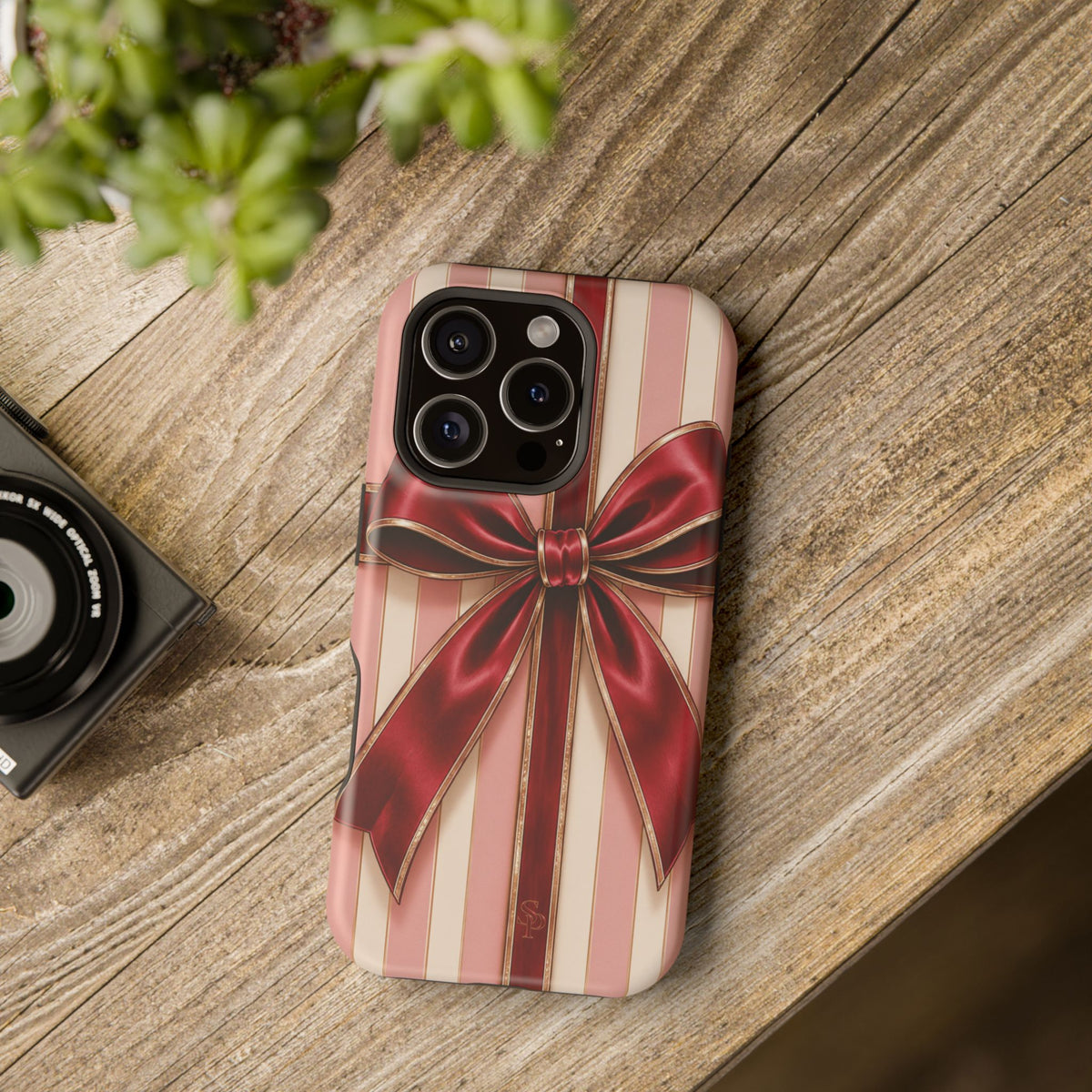 Red Bow Gift Wrap Magnetic Phone Case