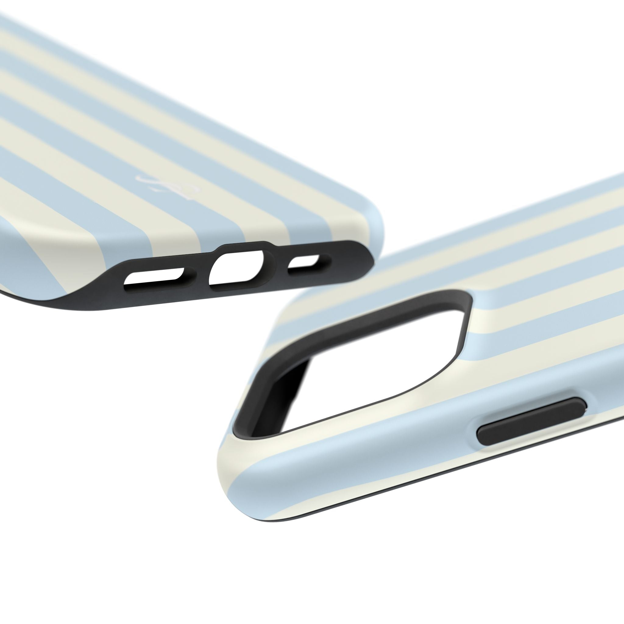 Pastel Blue & Cream Stripe Magnetic Impact-Resistant Phone Case