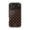 Brown & Light Blue Polka Dot Magnetic Phone Case