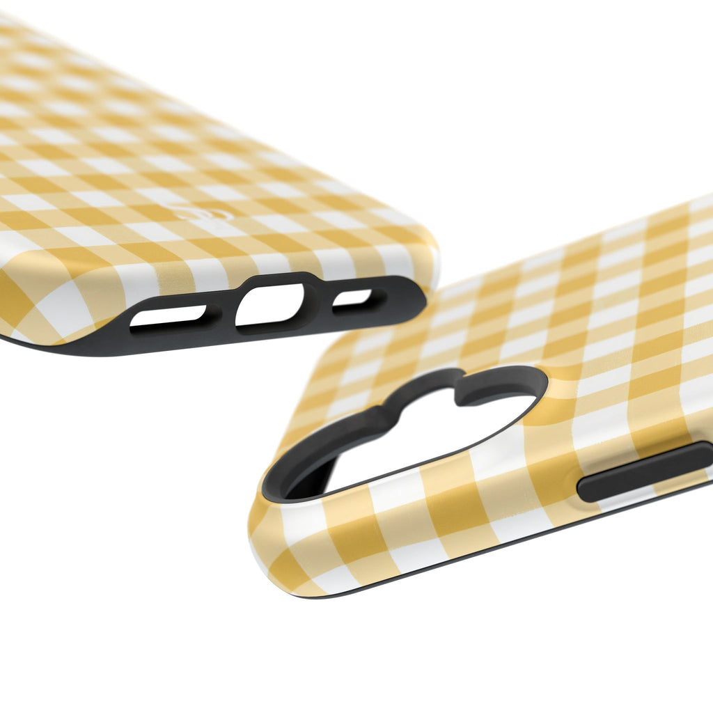 Yellow Gingham Magnetic Impact-Resistant Phone Case