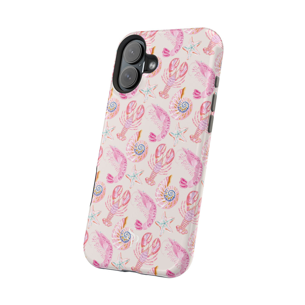 Pink Coastal Shell & Lobster Magnetic Impact-Resistant Phone Case