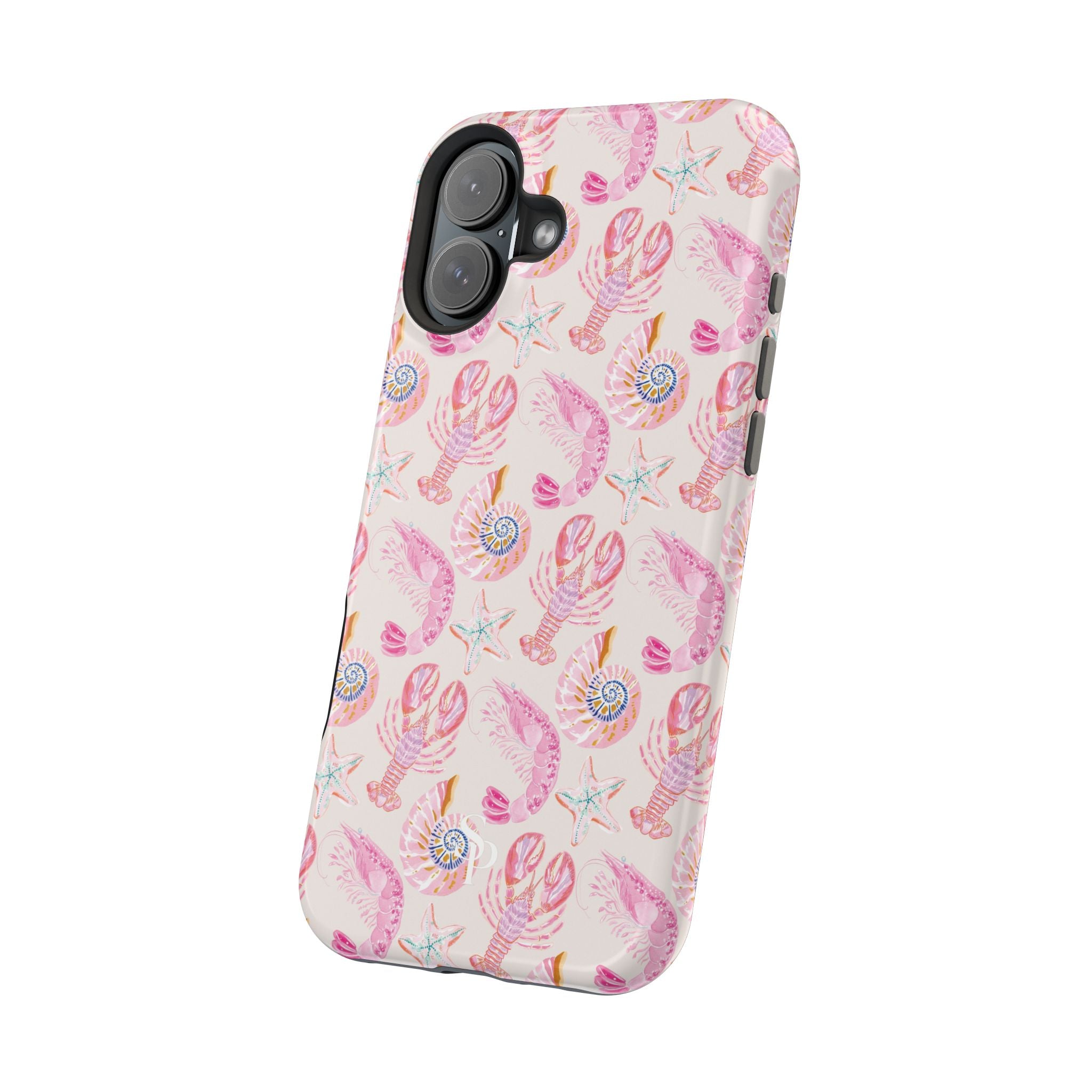 Pink Coastal Shell & Lobster Magnetic Impact-Resistant Phone Case