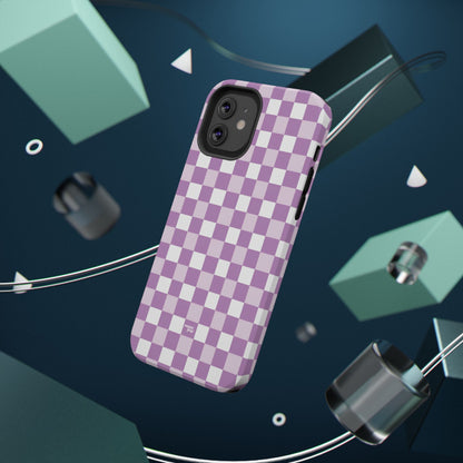 Purple Checkerboard Impact-Resistant Phone Case