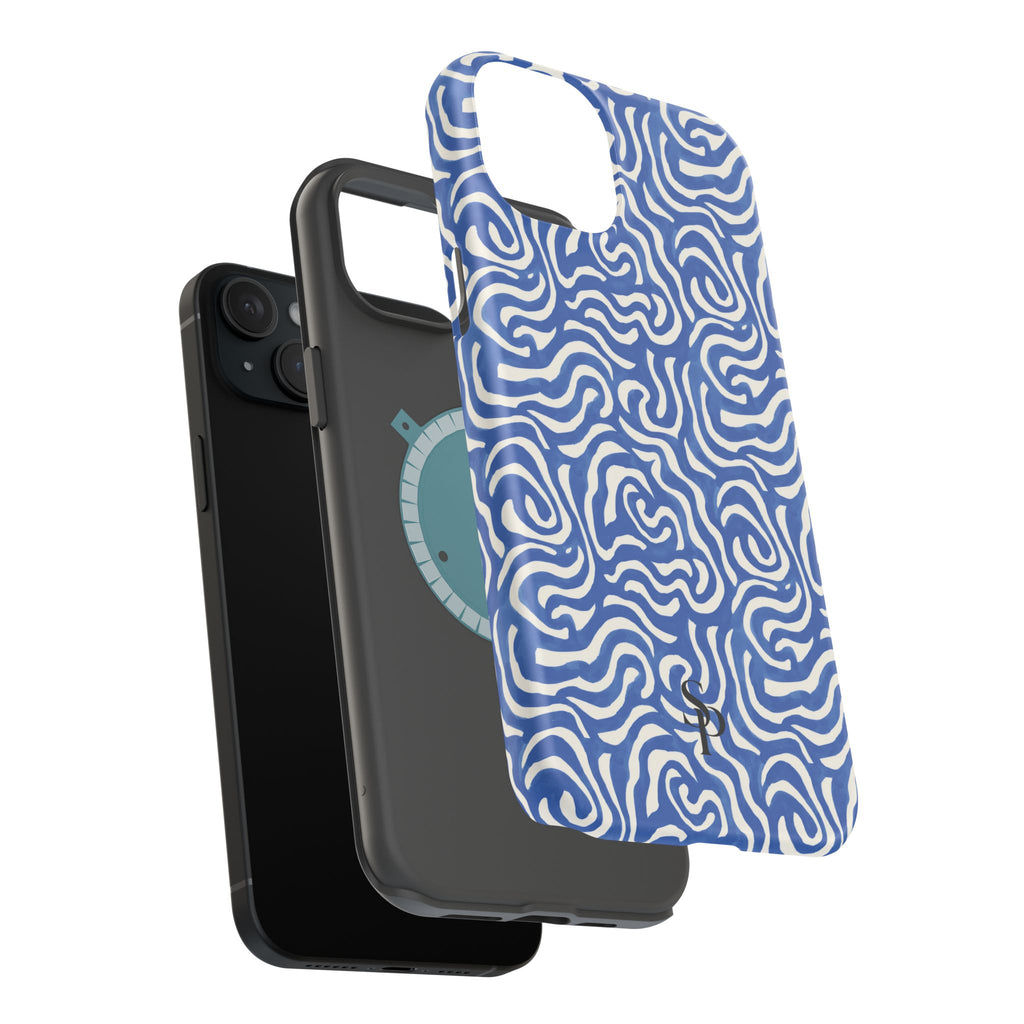 Blue Abstract Swirl Magnetic Impact Phone Case