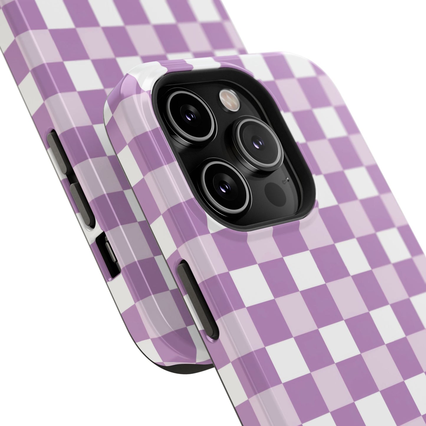 Purple Checkerboard Impact-Resistant Phone Case