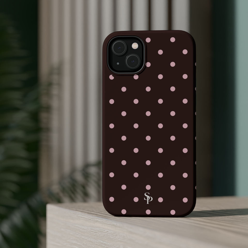 Brown Polka Dot Magnetic Impact-Resistant Phone Case