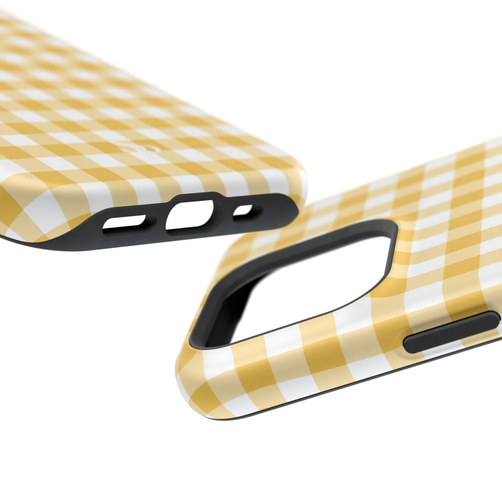Yellow Gingham Magnetic Impact-Resistant Phone Case