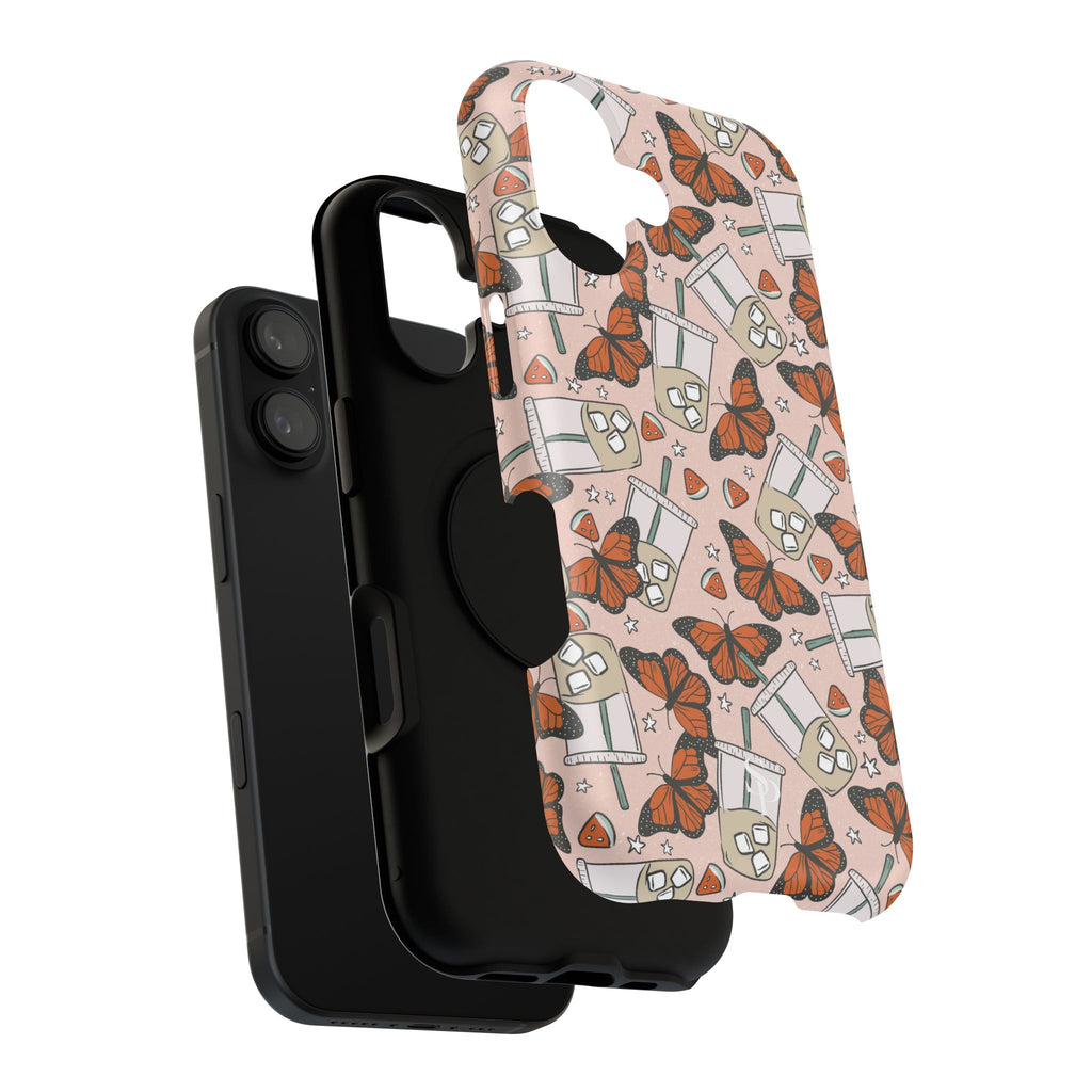 Iced Coffee & Butterfly Impact-Resistant Cases