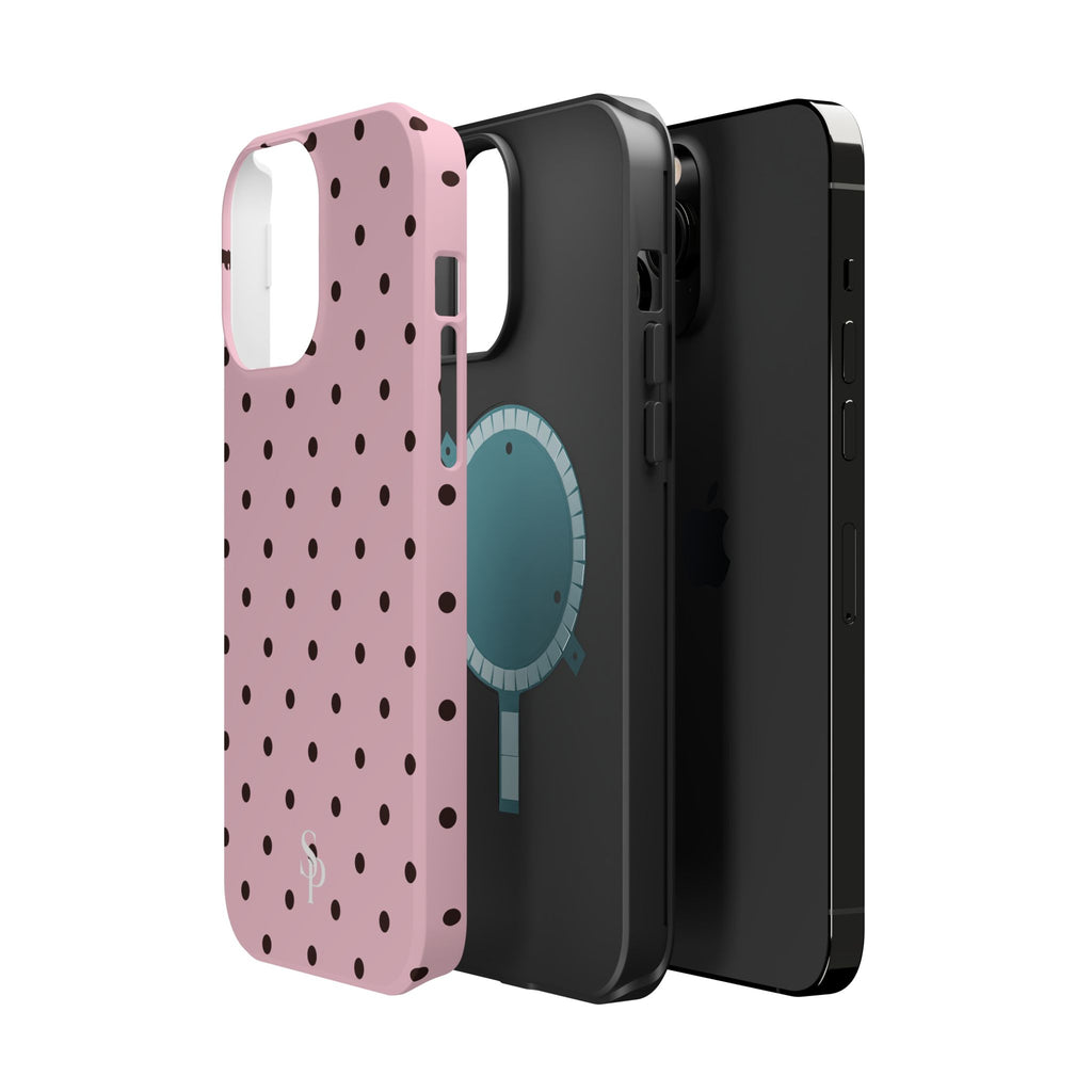 Pink Polka Dot Magnetic Impact Phone Case
