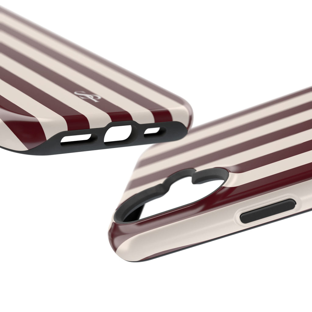 Burgundy Striped Magnetic Phone Case