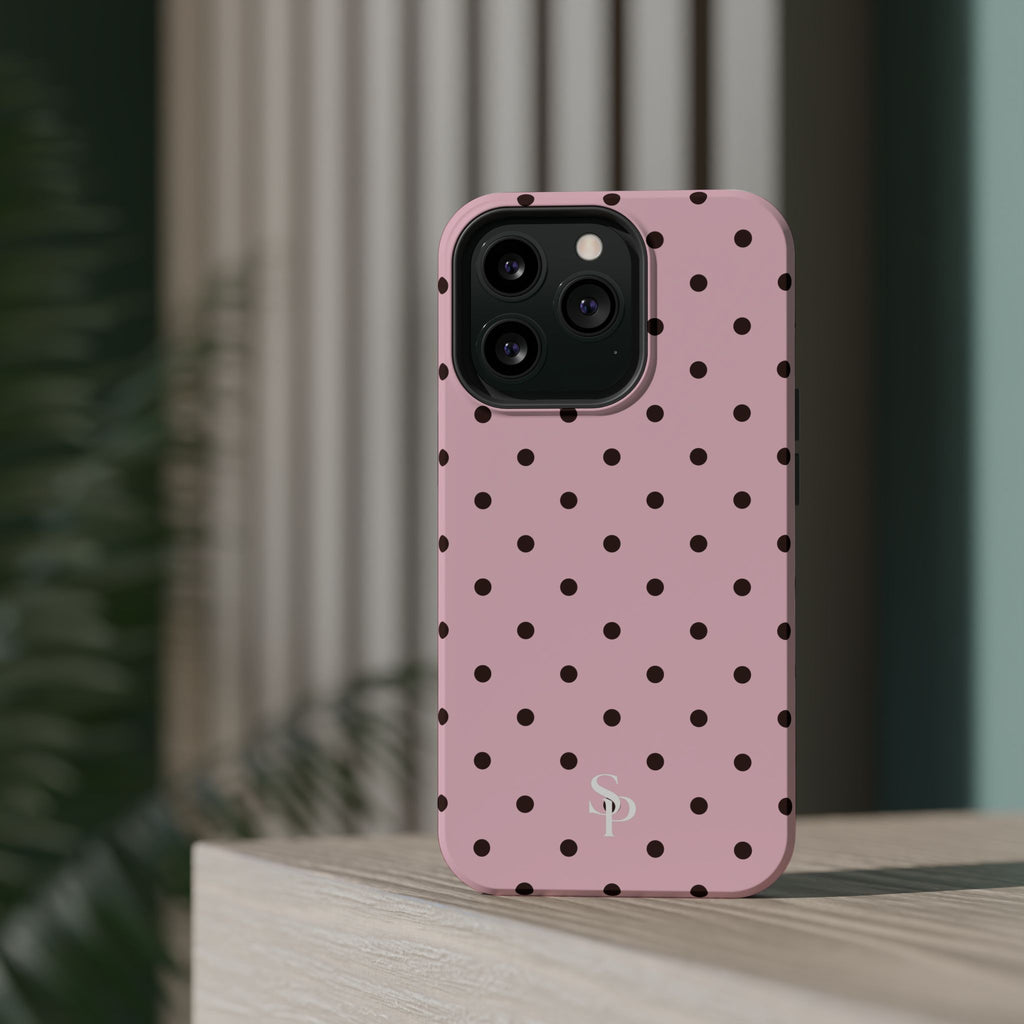 Pink Polka Dot Magnetic Impact Phone Case