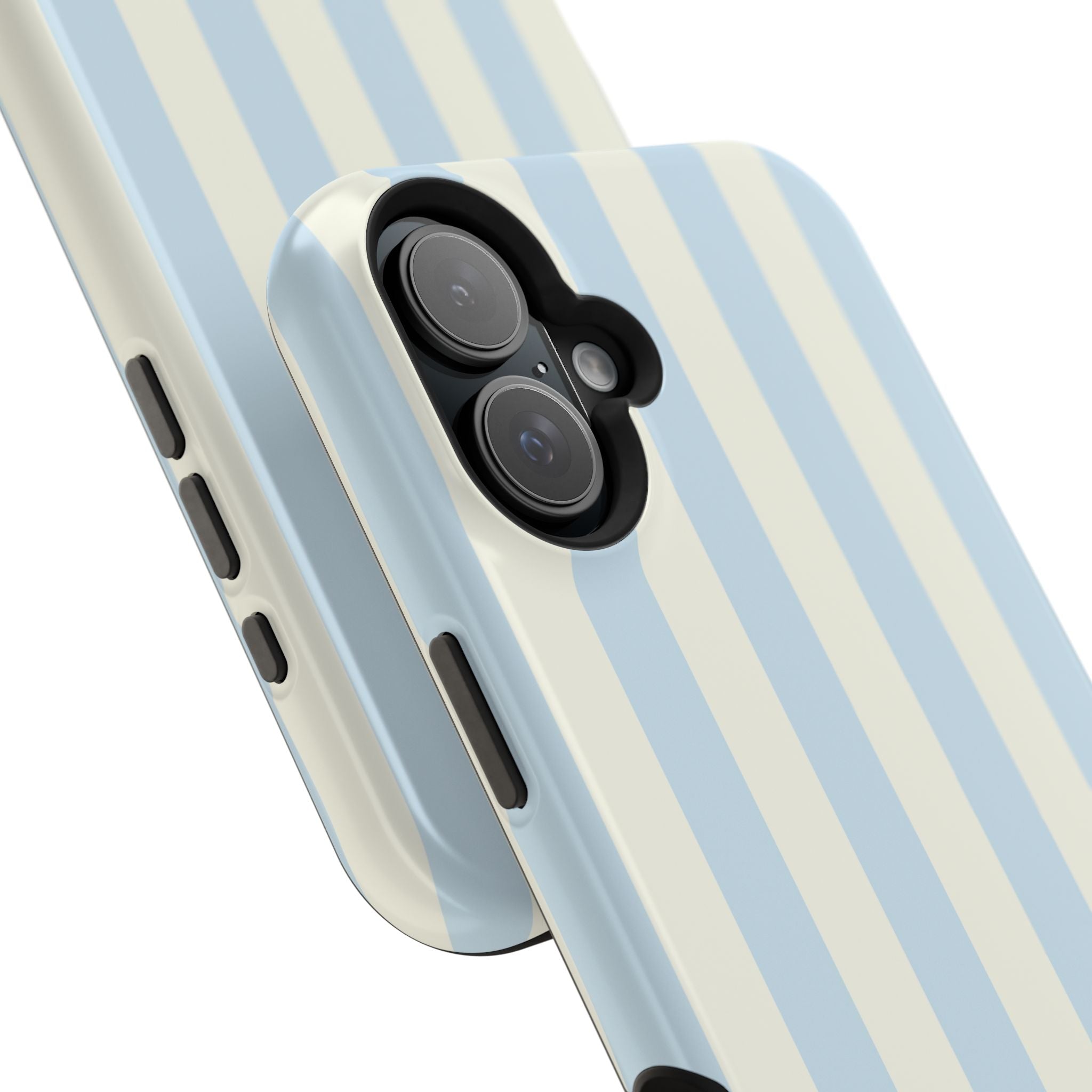 Pastel Blue & Cream Stripe Magnetic Impact-Resistant Phone Case