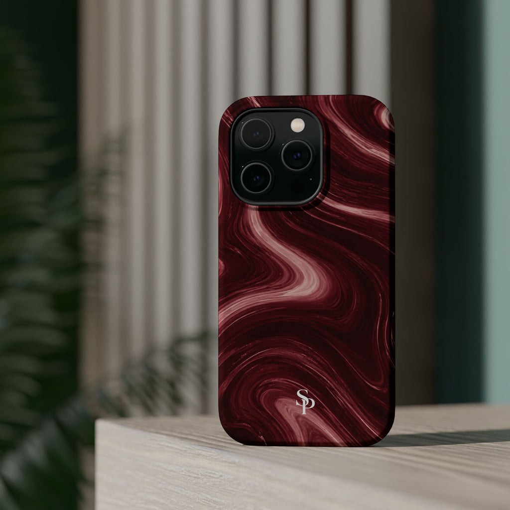Burgundy Marble Magnetic Phone Case