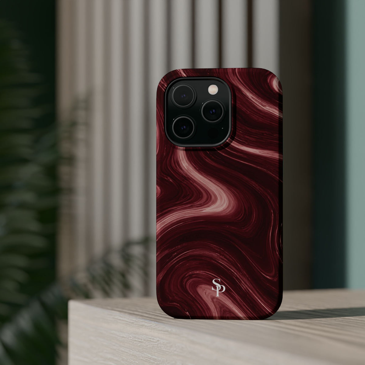 Burgundy Marble Magnetic Phone Case