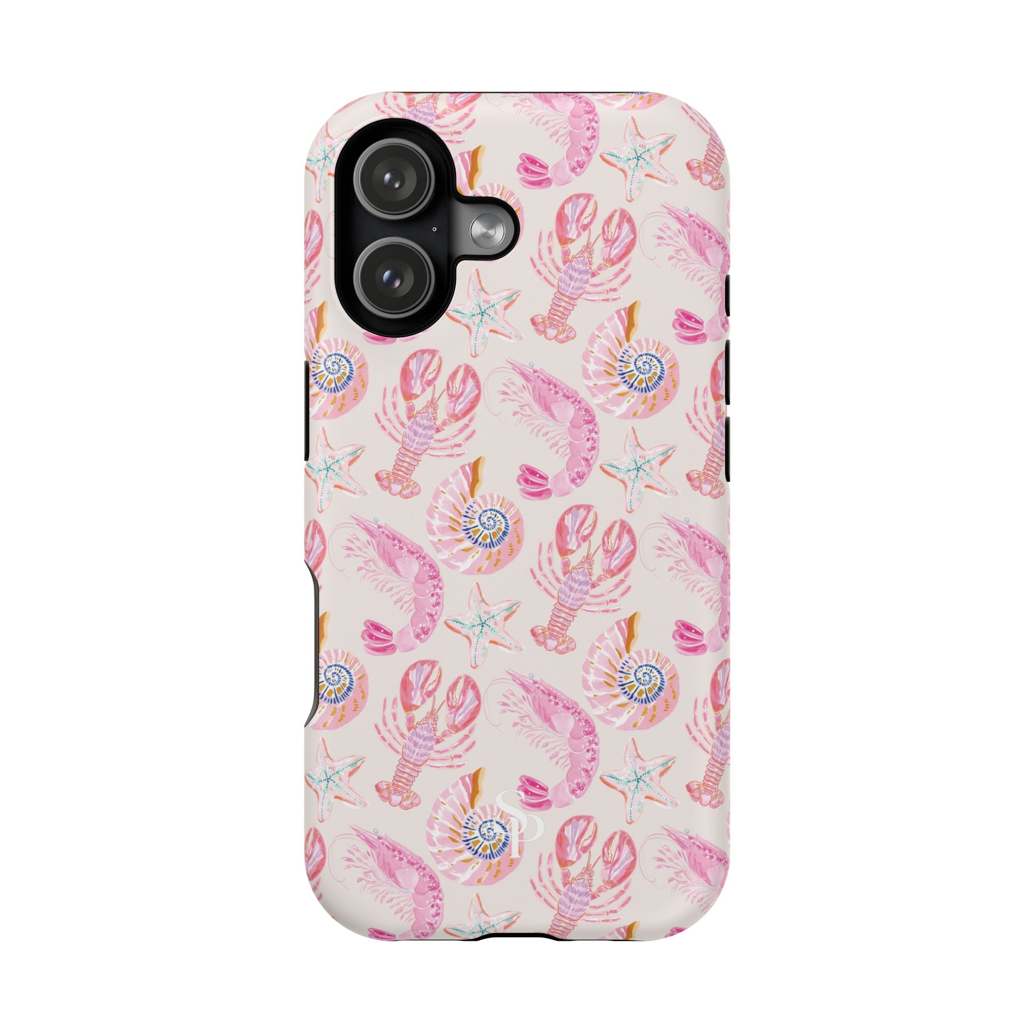 Pink Coastal Shell & Lobster Magnetic Impact-Resistant Phone Case