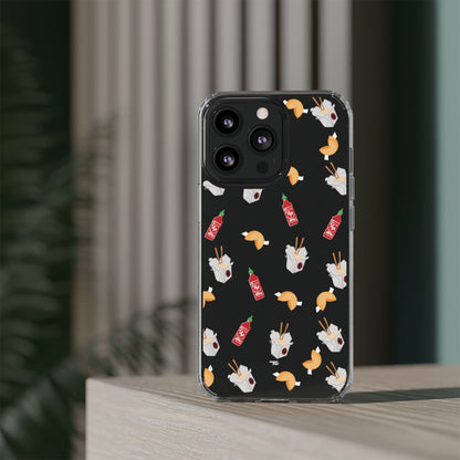 Take Out Food Pattern Clear Phone Case for Food Lovers