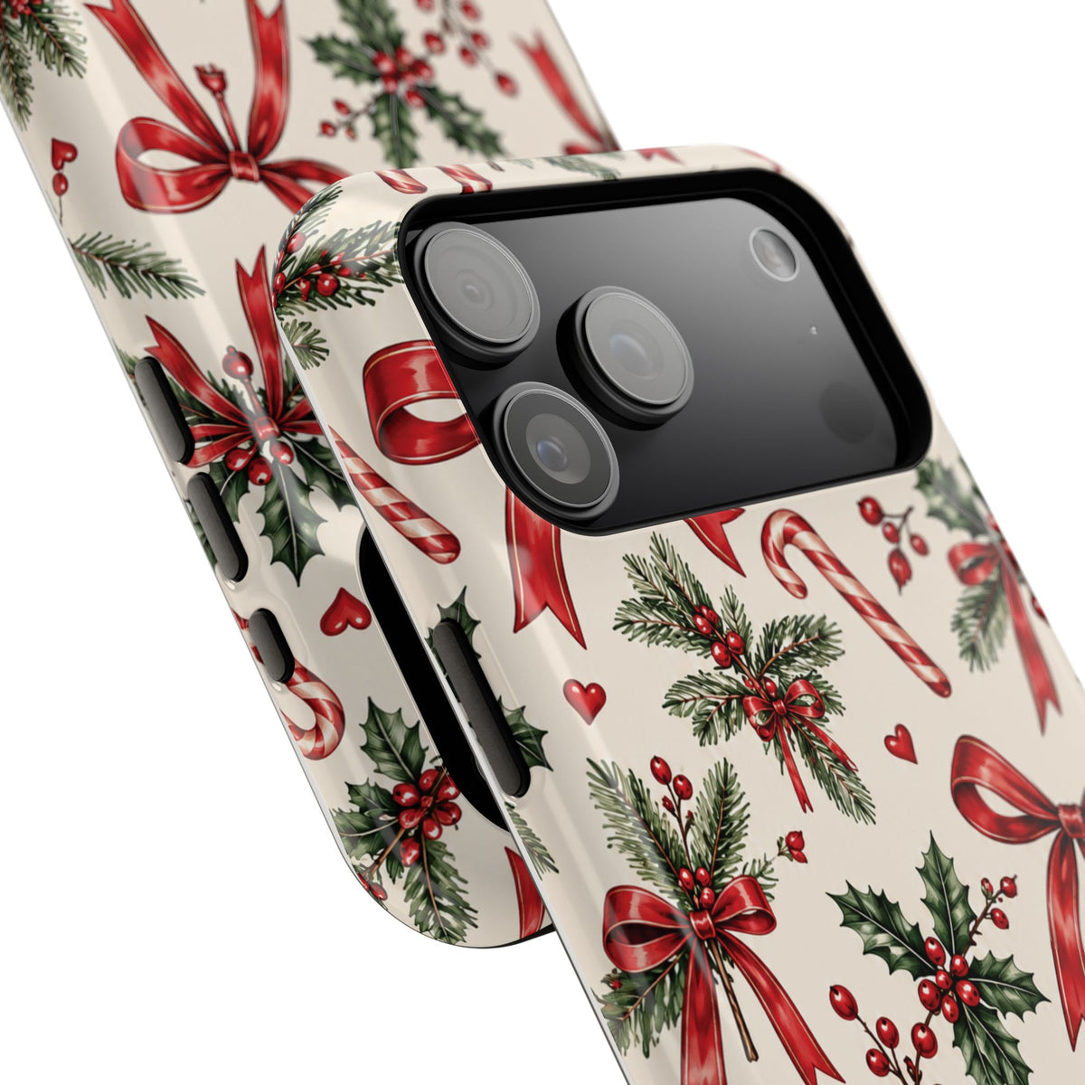 Christmas Candy Cane & Bow Magnetic Phone Case