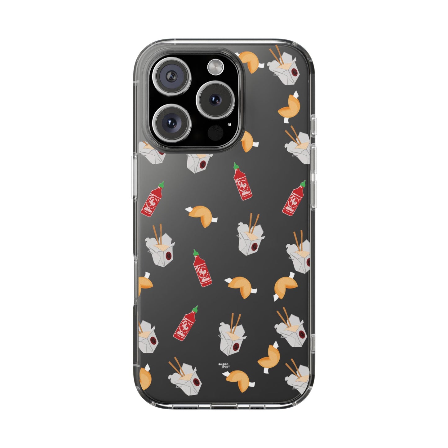 Take Out Food Pattern Clear Phone Case for Food Lovers