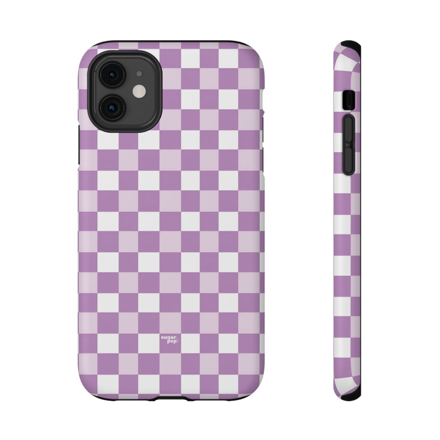 Purple Checkerboard Impact-Resistant Phone Case