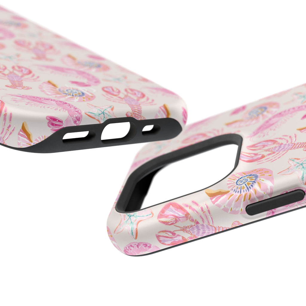 Pink Coastal Shell & Lobster Magnetic Impact-Resistant Phone Case