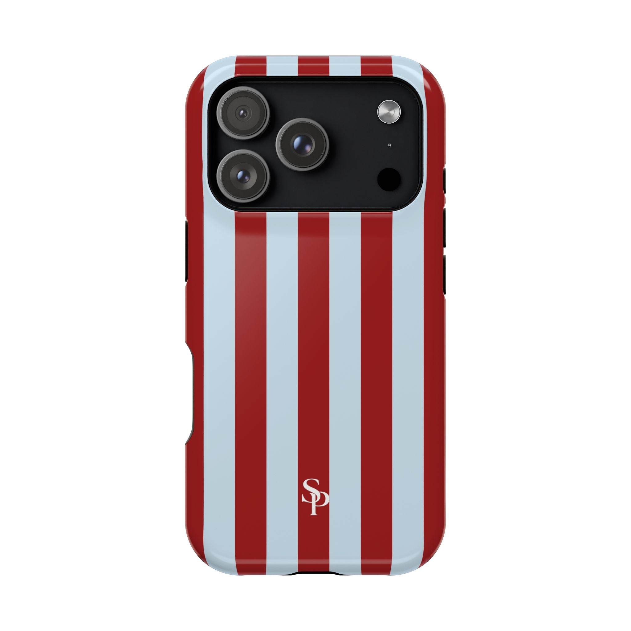 Red & Light Blue Vertical Stripe Magnetic Impact-Resistant Phone Case