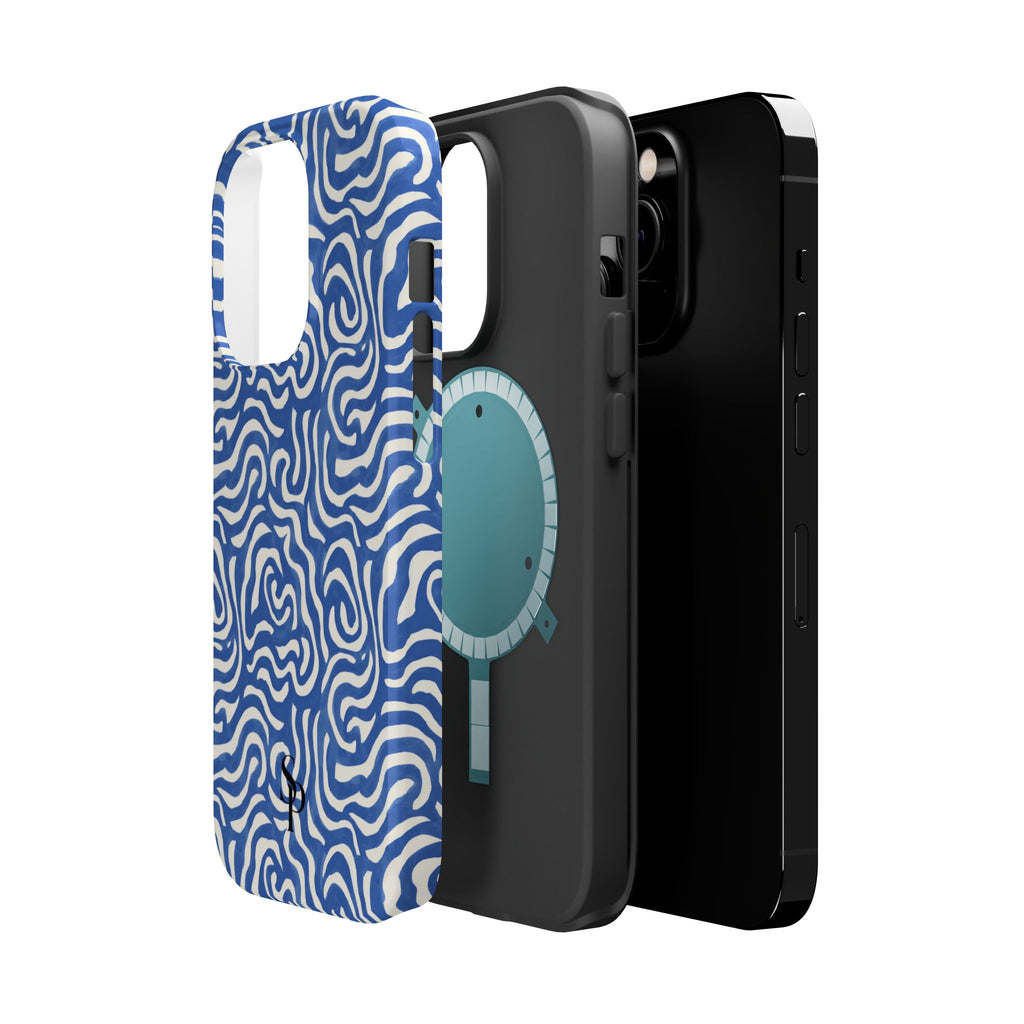 Blue Abstract Swirl Magnetic Impact Phone Case