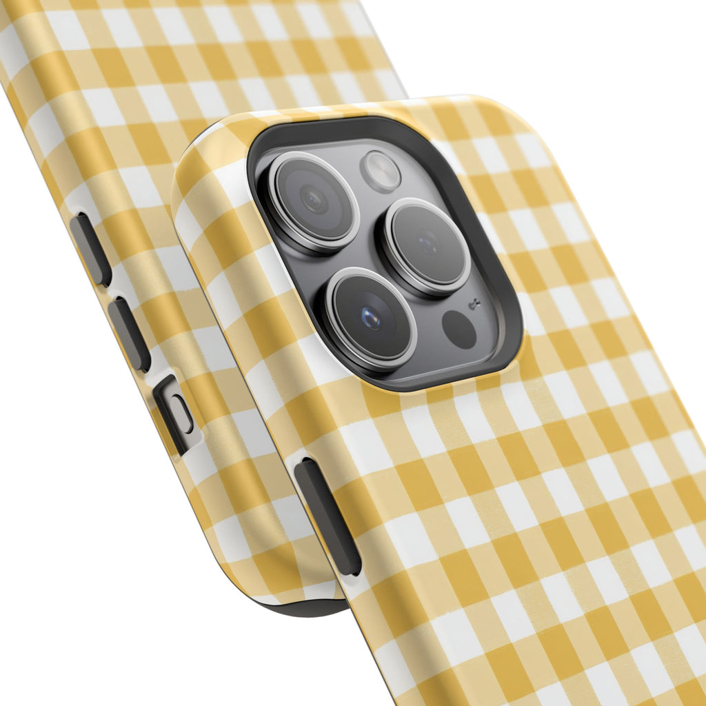 Yellow Gingham Magnetic Impact-Resistant Phone Case