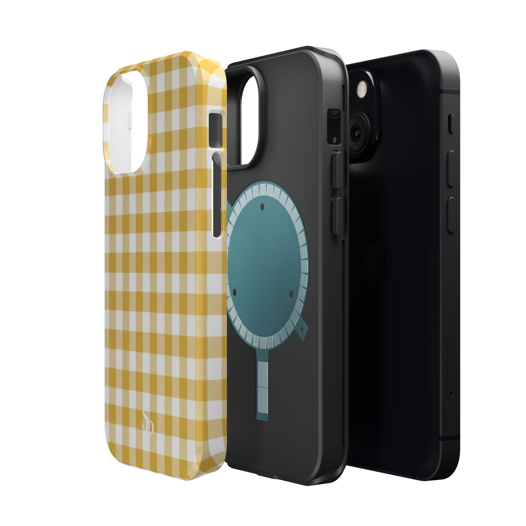 Yellow Gingham Magnetic Impact-Resistant Phone Case