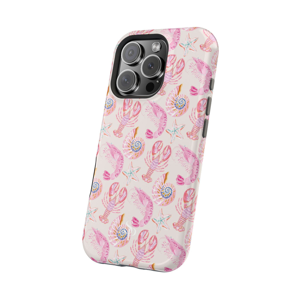 Pink Coastal Shell & Lobster Magnetic Impact-Resistant Phone Case