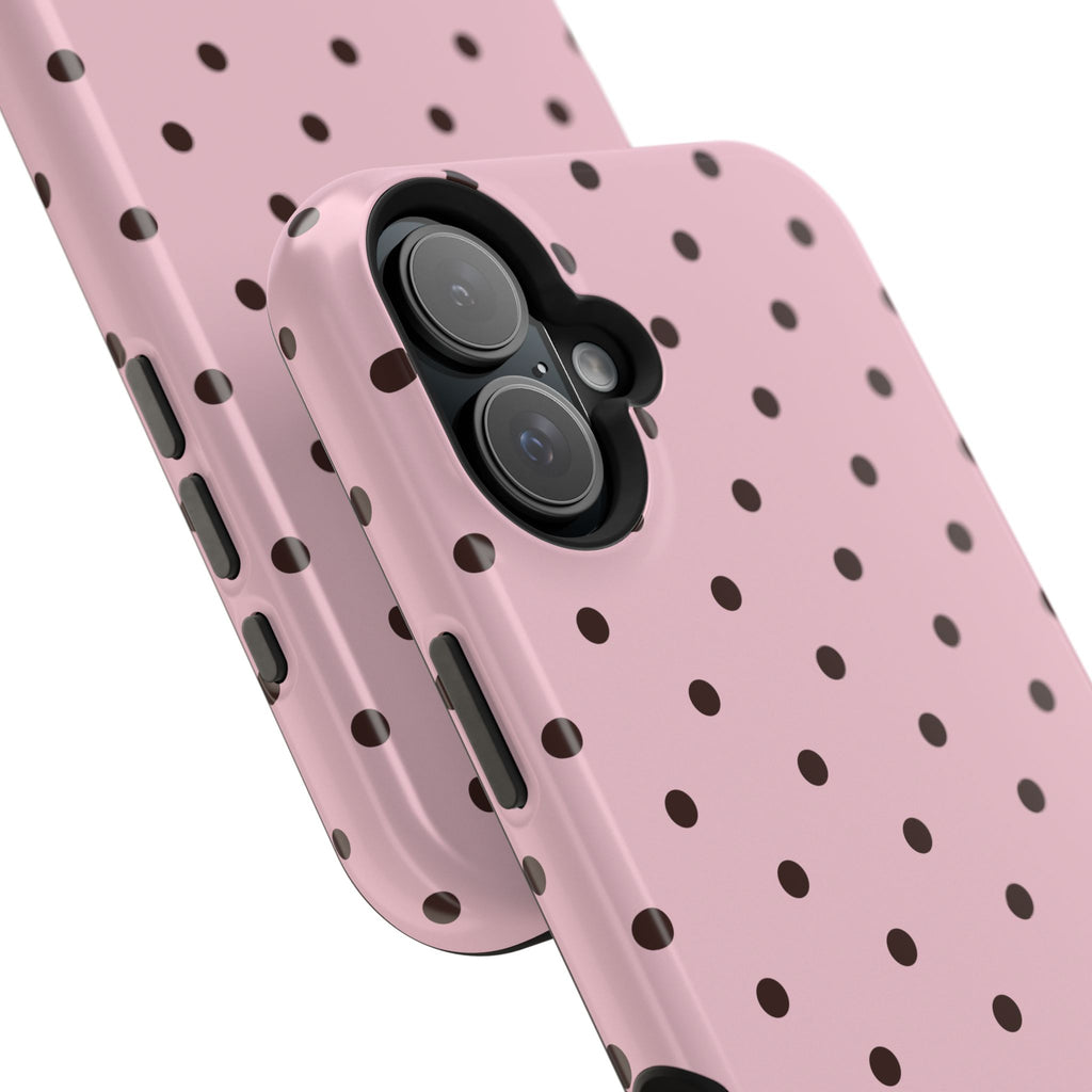 Pink Polka Dot Magnetic Impact Phone Case