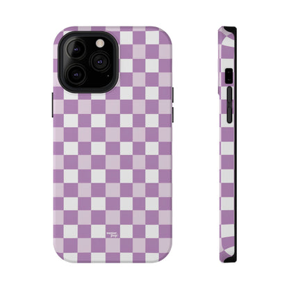 Purple Checkerboard Impact-Resistant Phone Case