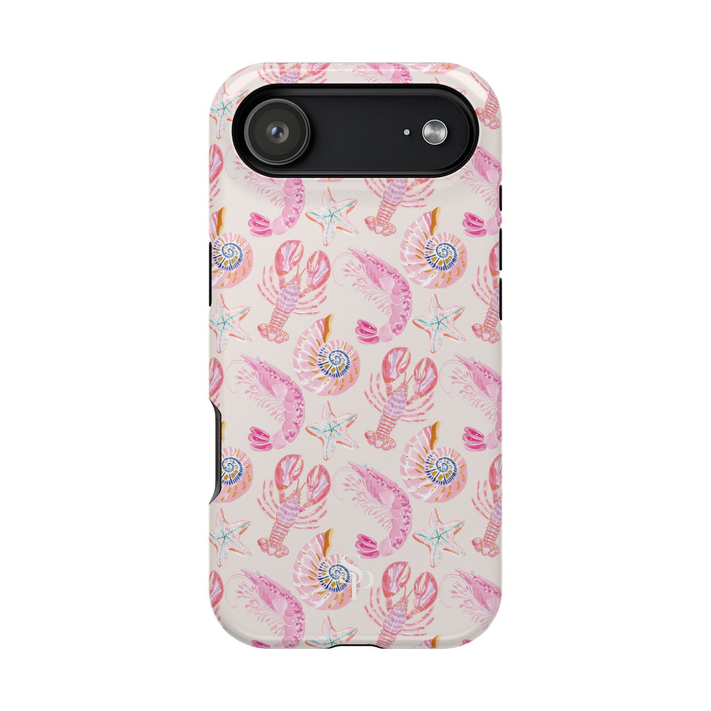 Pink Coastal Shell & Lobster Magnetic Impact-Resistant Phone Case