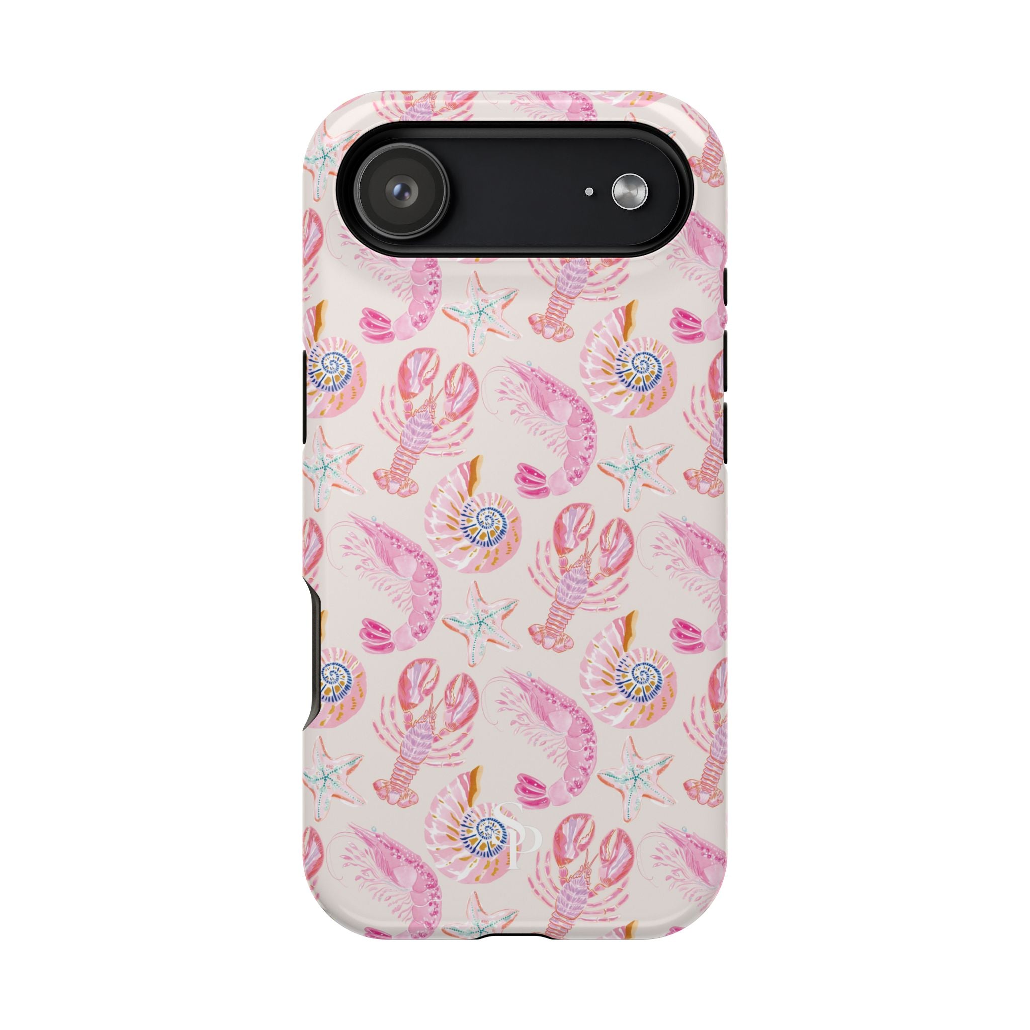 Pink Coastal Shell & Lobster Magnetic Impact-Resistant Phone Case