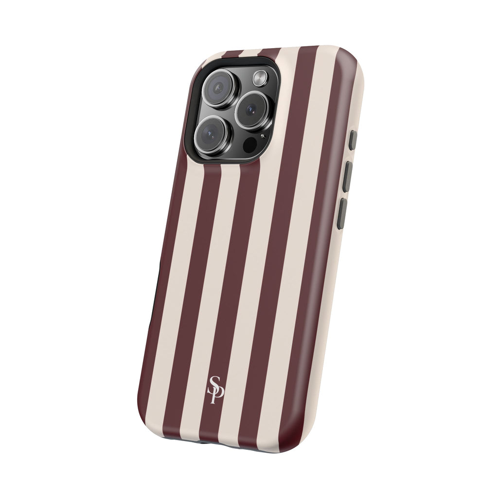 Burgundy Striped Magnetic Phone Case