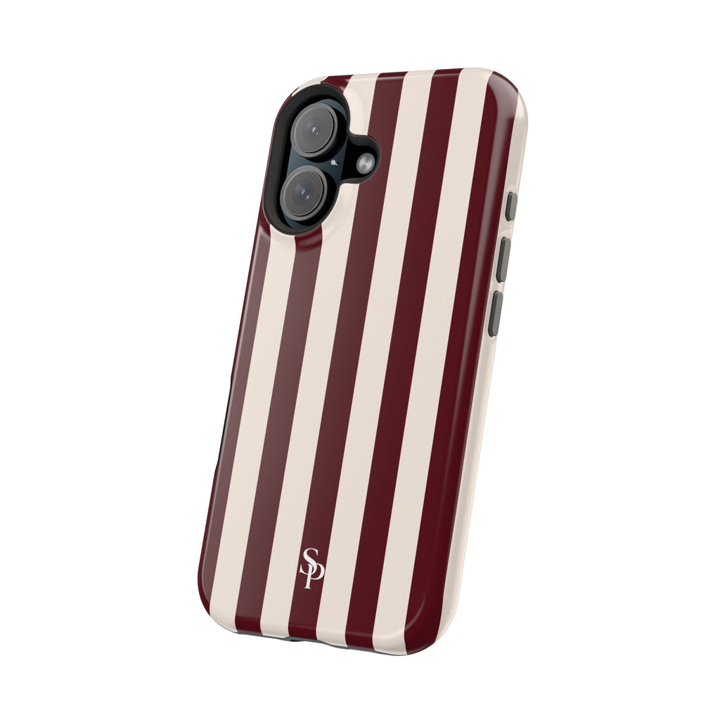 Burgundy Striped Magnetic Phone Case