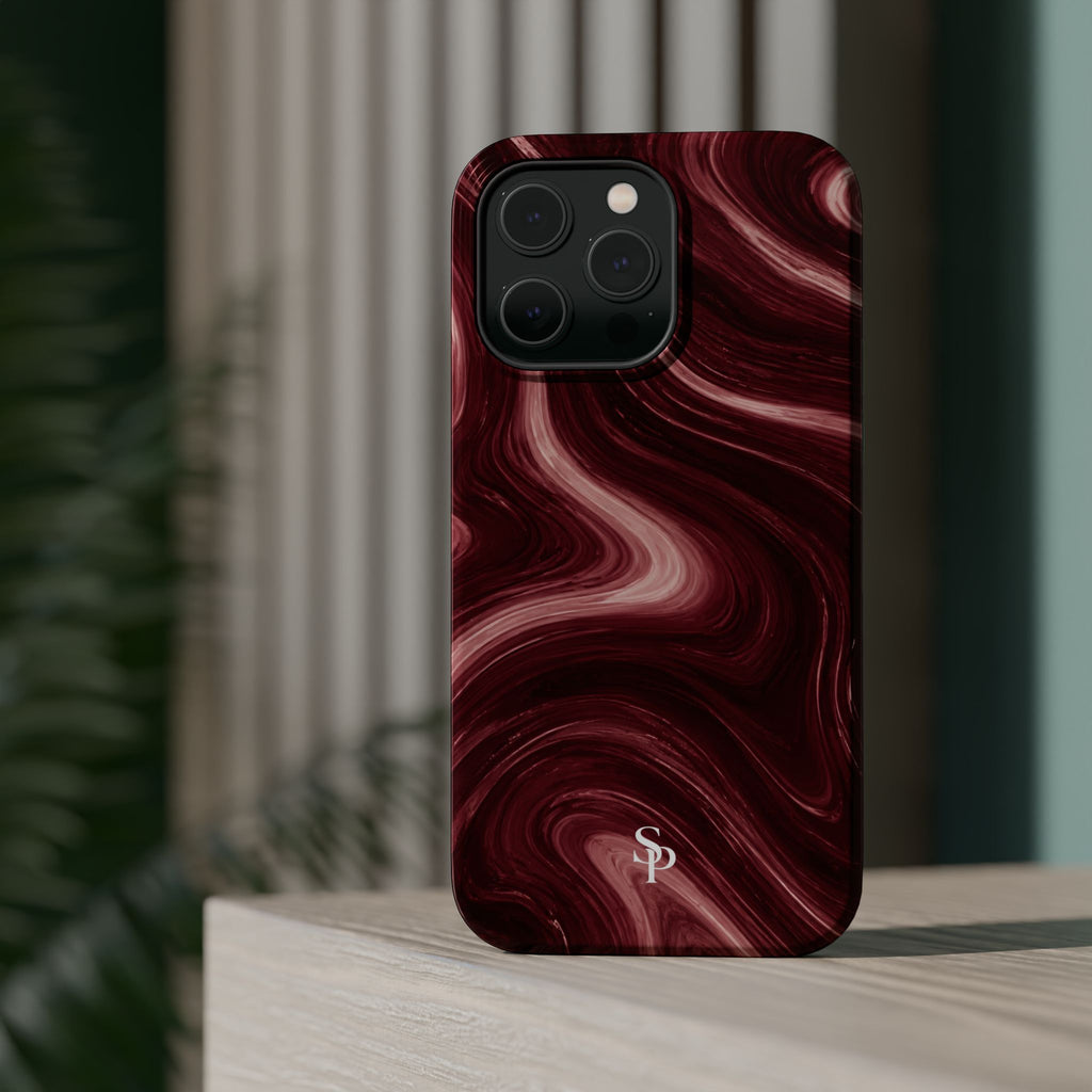 Burgundy Marble Magnetic Phone Case