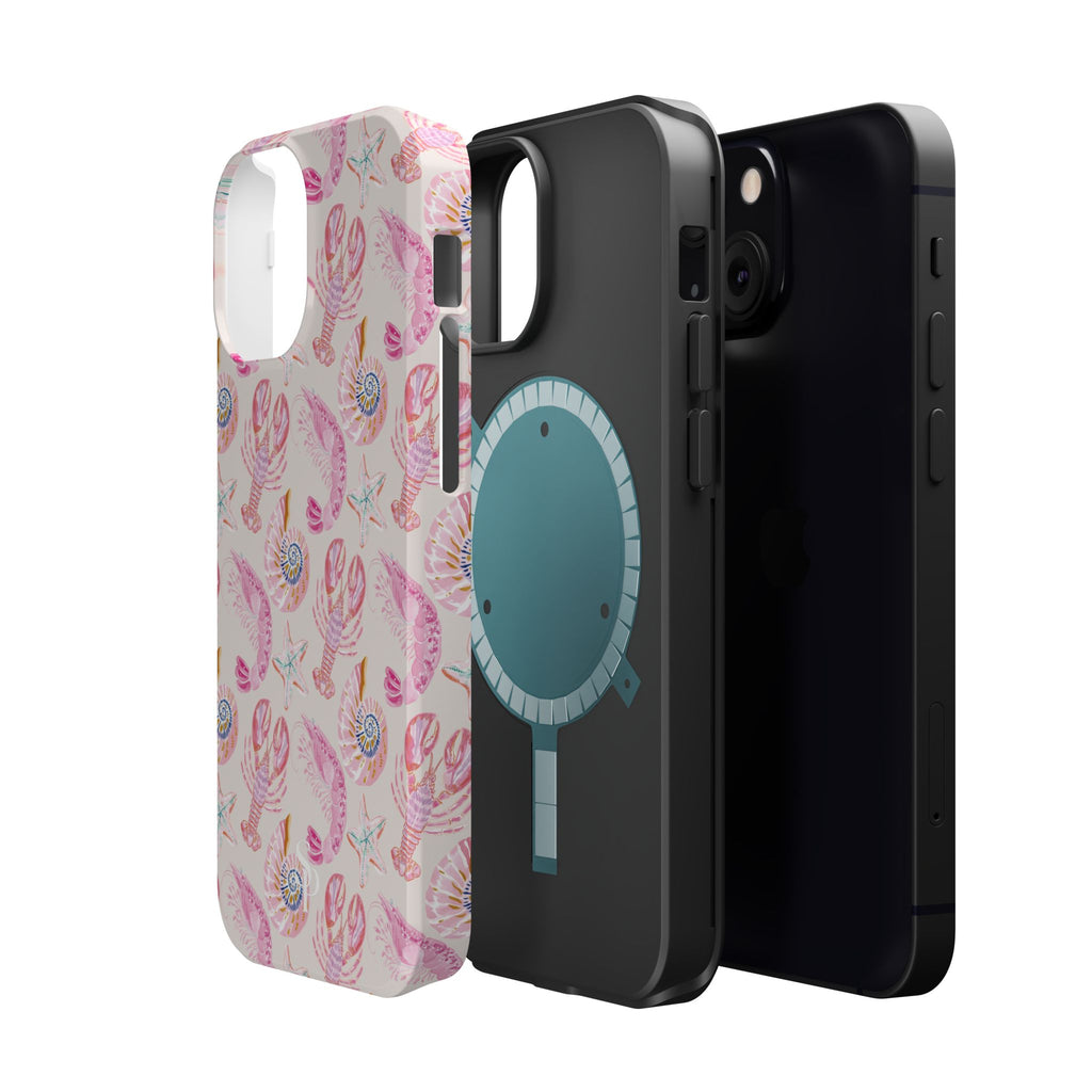 Pink Coastal Shell & Lobster Magnetic Impact-Resistant Phone Case
