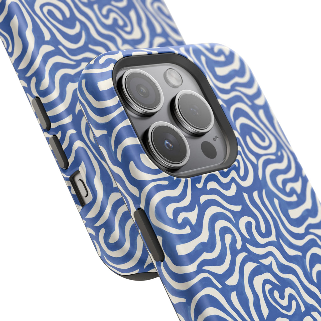 Blue Abstract Swirl Magnetic Impact Phone Case