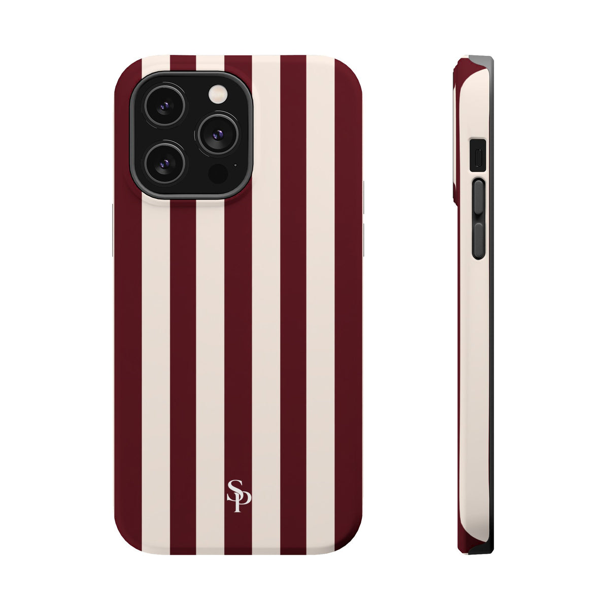 Burgundy Striped Magnetic Phone Case