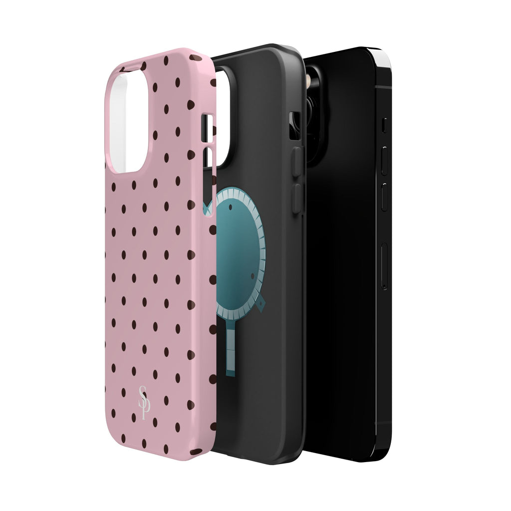Pink Polka Dot Magnetic Impact Phone Case