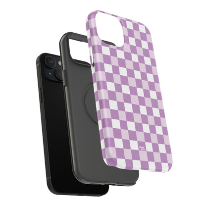 Purple Checkerboard Impact-Resistant Phone Case