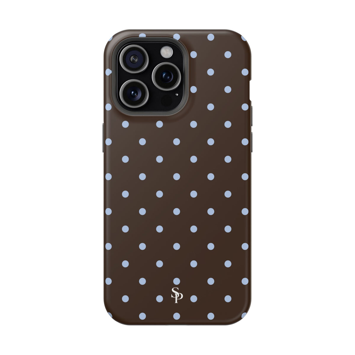 Brown & Light Blue Polka Dot Magnetic Phone Case