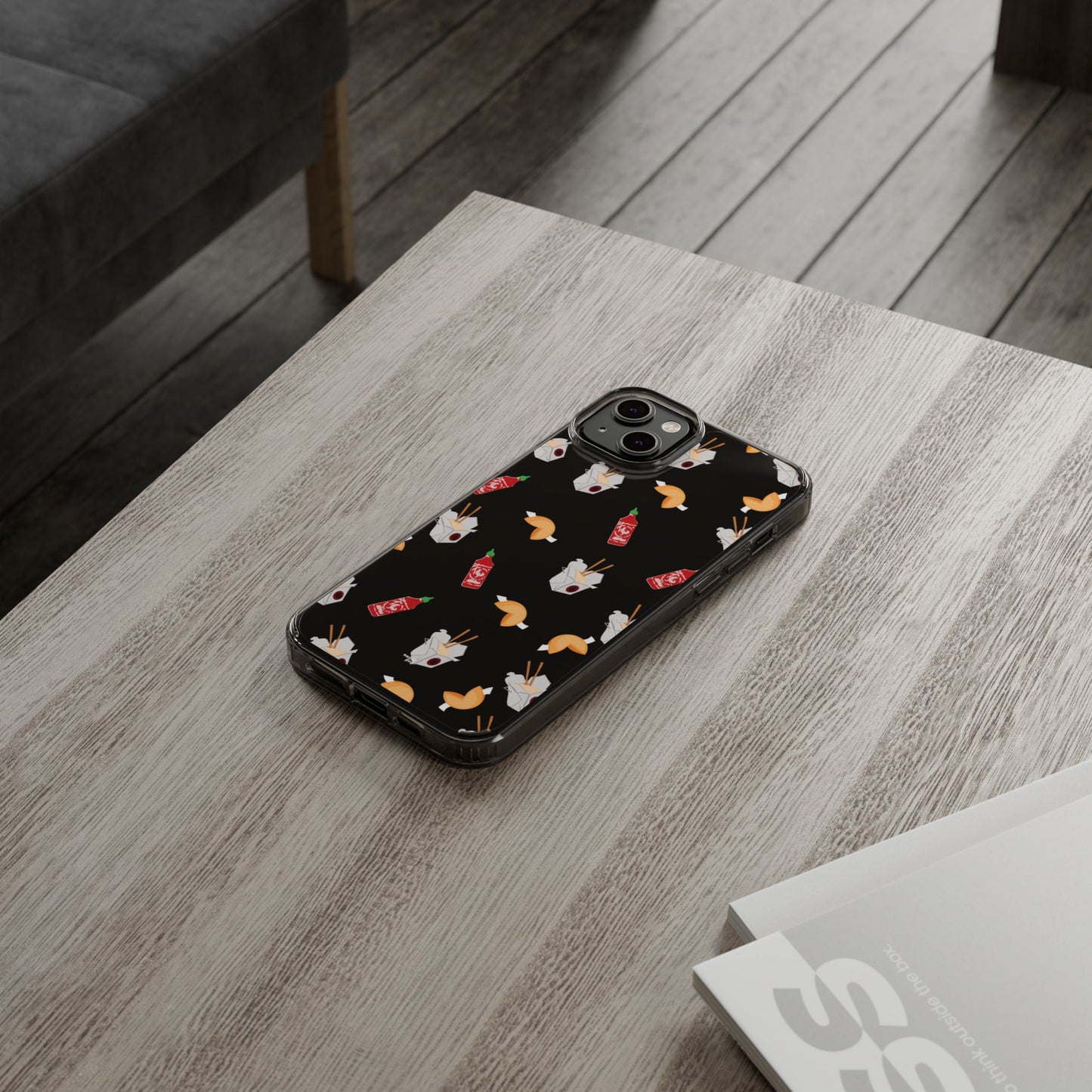 Take Out Food Pattern Clear Phone Case for Food Lovers