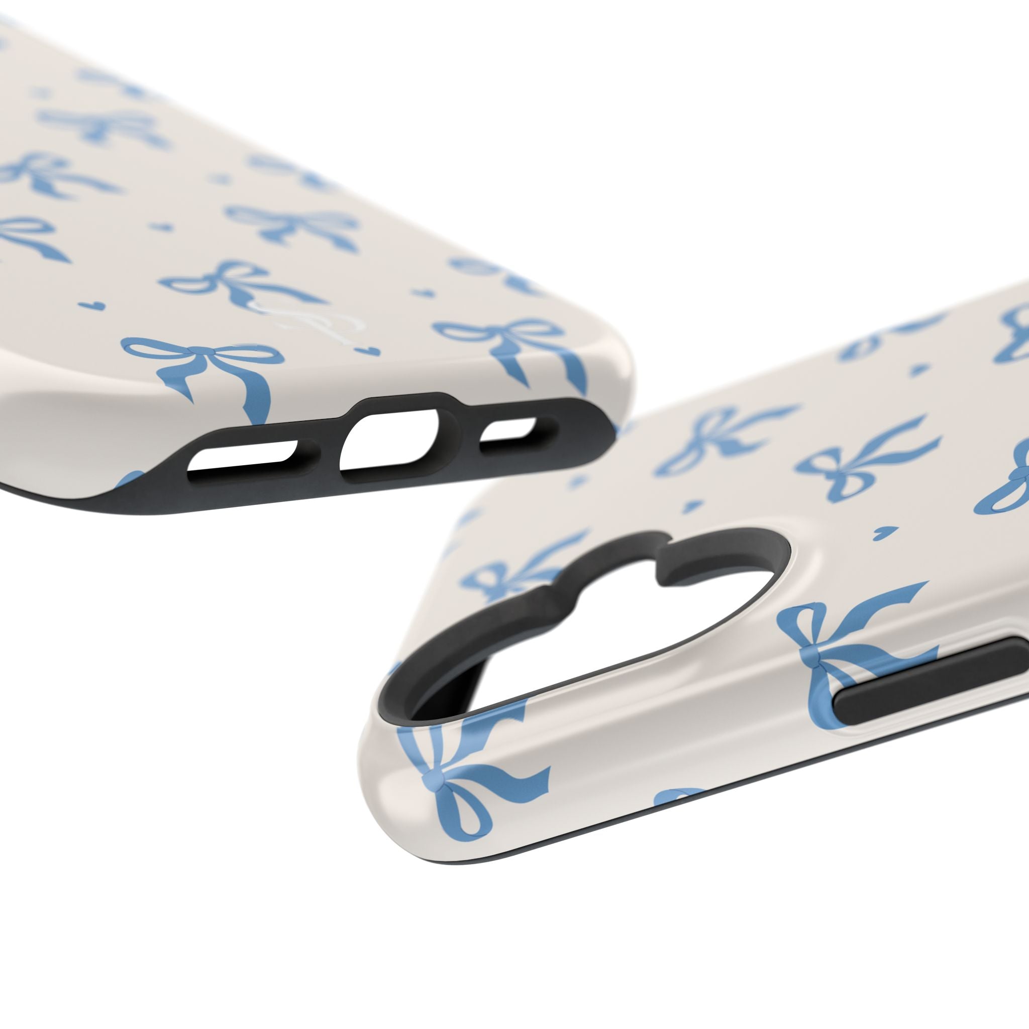 Blue Bow with Small Blue Hearts Magnetic Tough Case