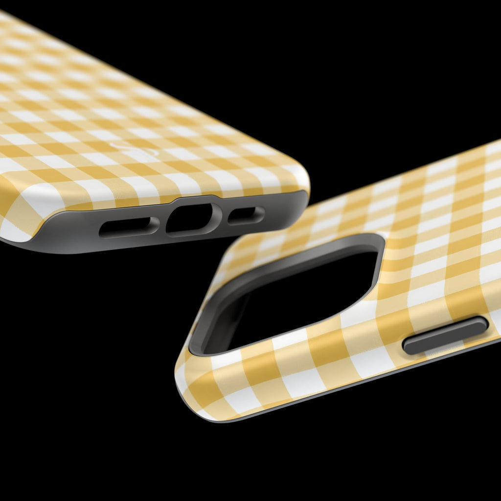 Yellow Gingham Magnetic Impact-Resistant Phone Case