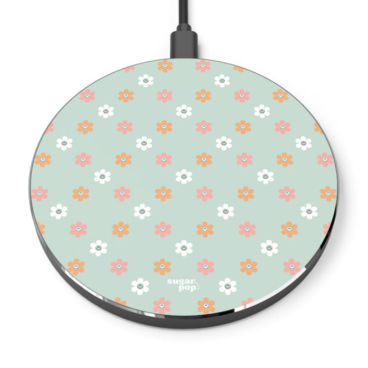 Floral Smiley Wireless Charger - Sugar Pop Cases